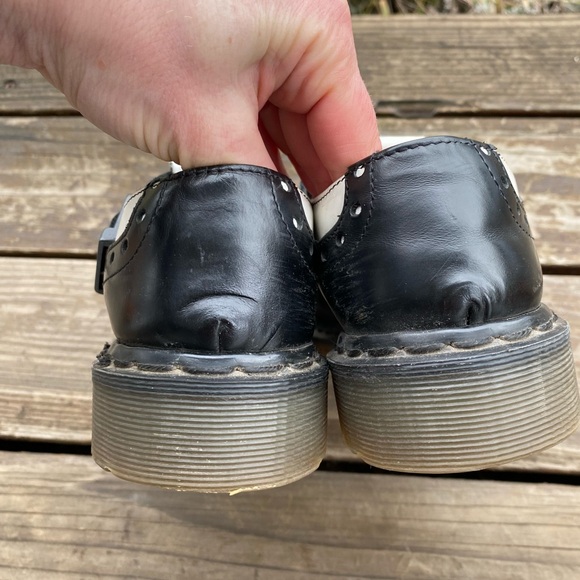 Dr. Martens Black and White Mary Jane’s Buckle tuxedo Loafers - Picture 5 of 8